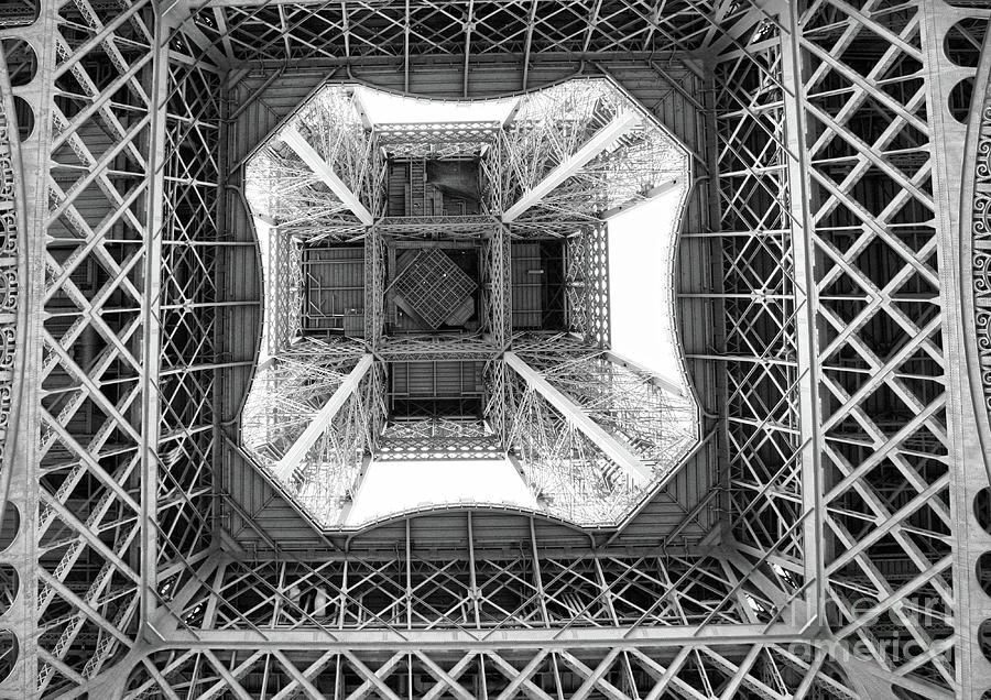 Under her Skirt Eiffel Paris Black W Photograph by Chuck Kuhn