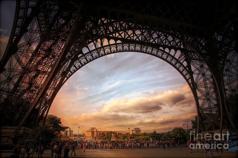 Under Large View Eiffel Dramatic  Photograph by Chuck Kuhn