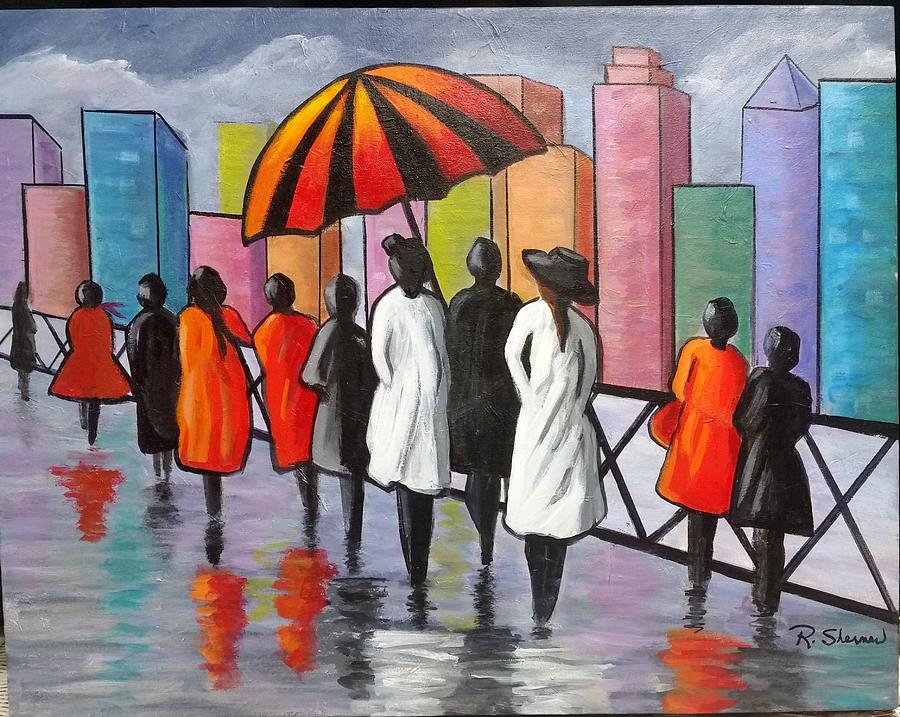Under my Umbrella Painting by Rosie Sherman