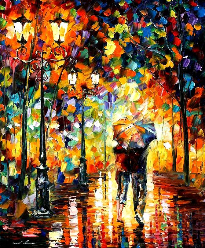 Under One Umbrella Painting by Leonid Afremov | Fine Art America