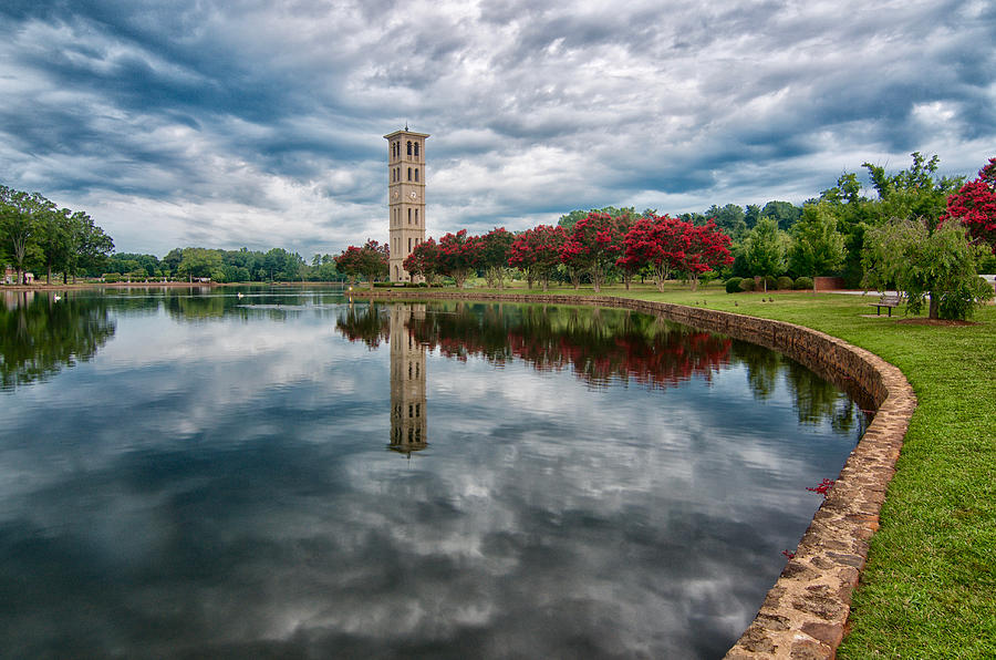Under Stormy Skies at The Furman Bell Tower Photograph by Blaine Owens