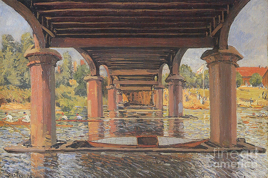 Under the Bridge at Hampton Court Painting by MotionAge Designs