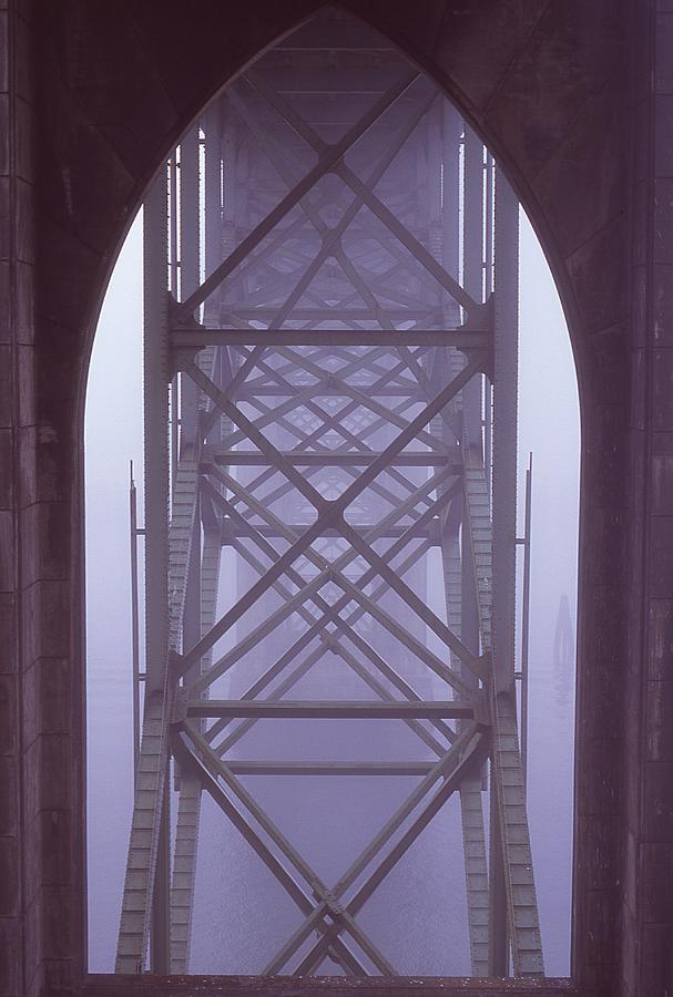 Under the Bridge in Fog Photograph by HW Kateley
