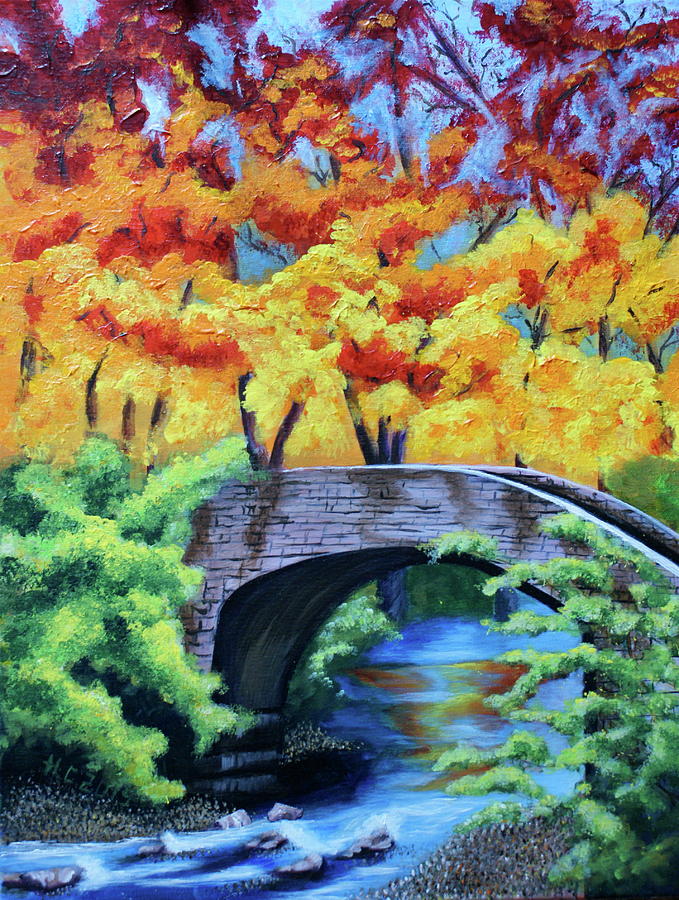 Under the Bridge Painting by Theresa Cangelosi