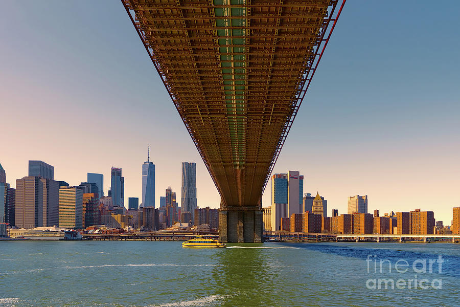 Under The Brooklyn Bridge Photograph by Ann Garrett
