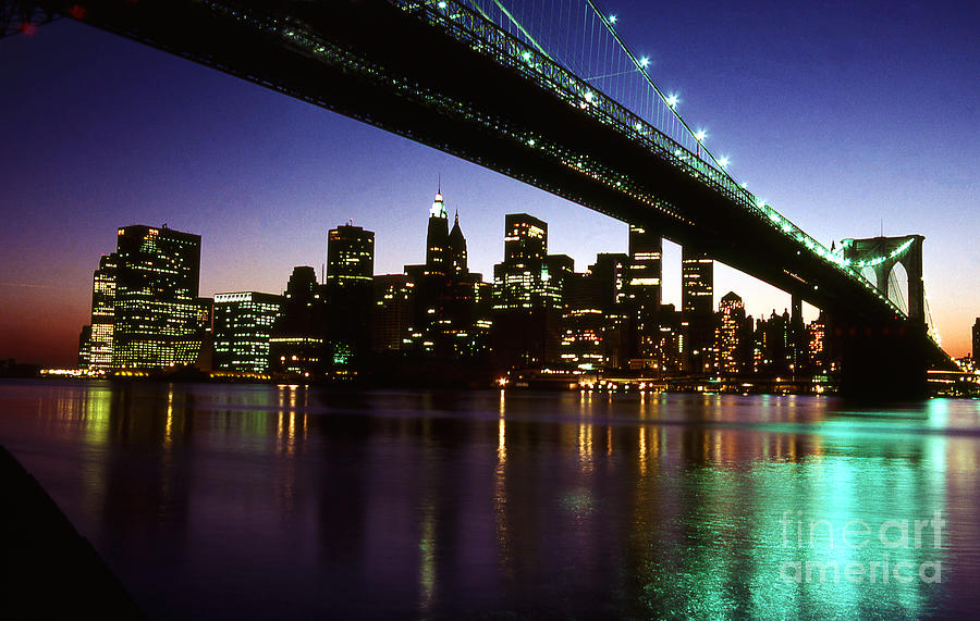 Brooklyn Bridge Photograph - Under the Brooklyn Bridge by Paul Lamonica