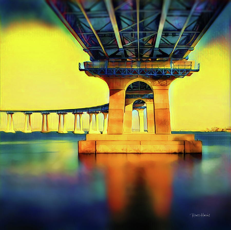 Under The Coronado Bridge Painting by Russ Harris