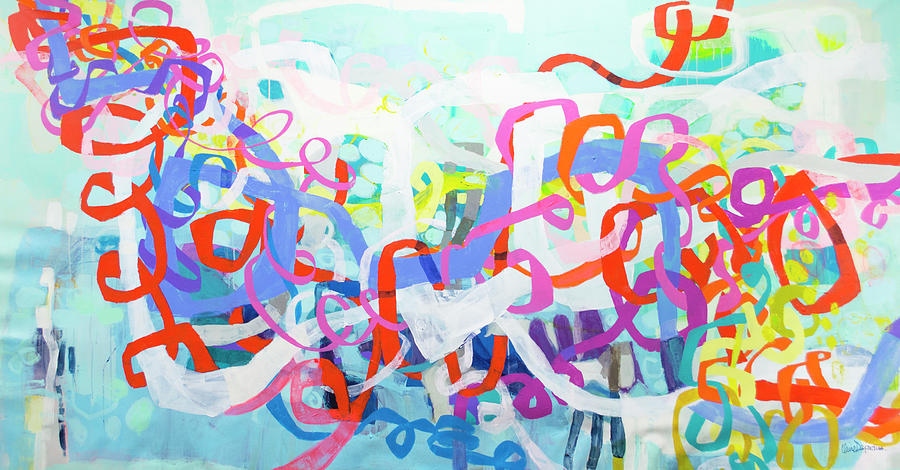 Abstract Painting - Under the Electric Candelabra by Claire Desjardins