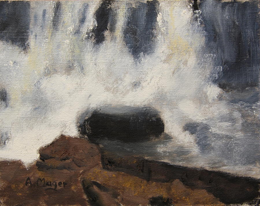 Under the Falls Painting by Alan Mager