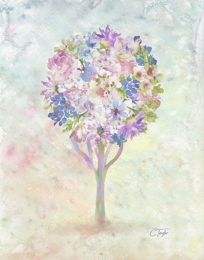 Under the Flower Tree Mixed Media by Colleen Taylor