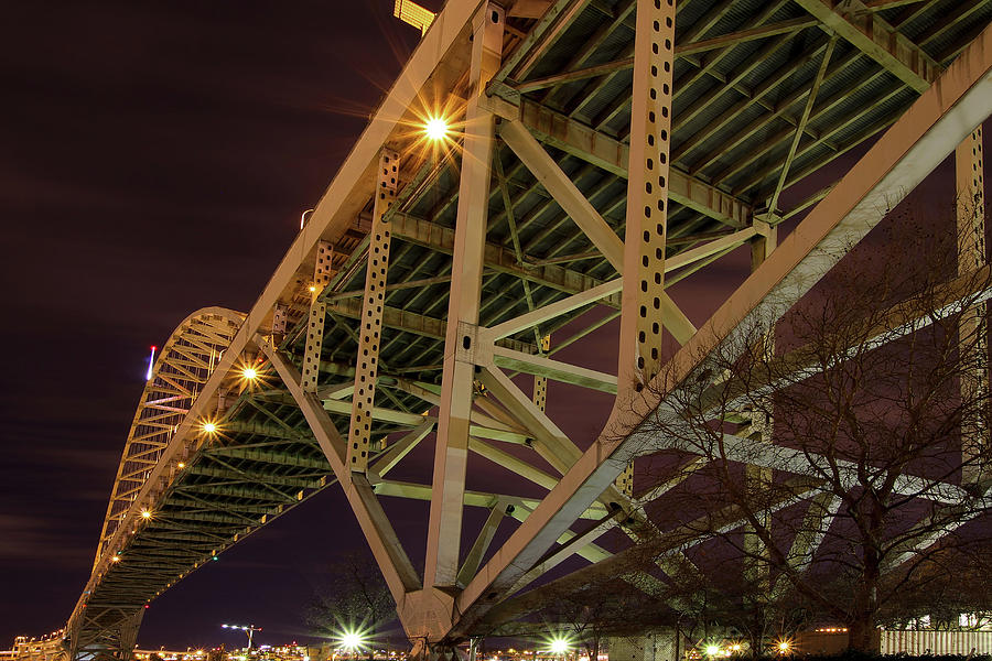 Under the Fremont Bridge at Night Photograph by David Gn