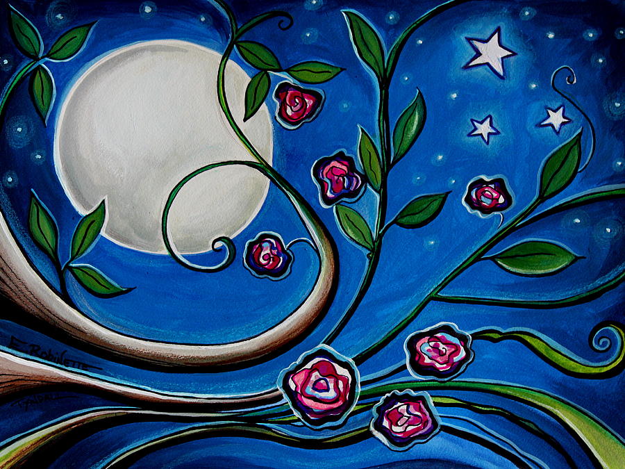 Under the Glowing Moon Painting by Elizabeth Robinette Tyndall