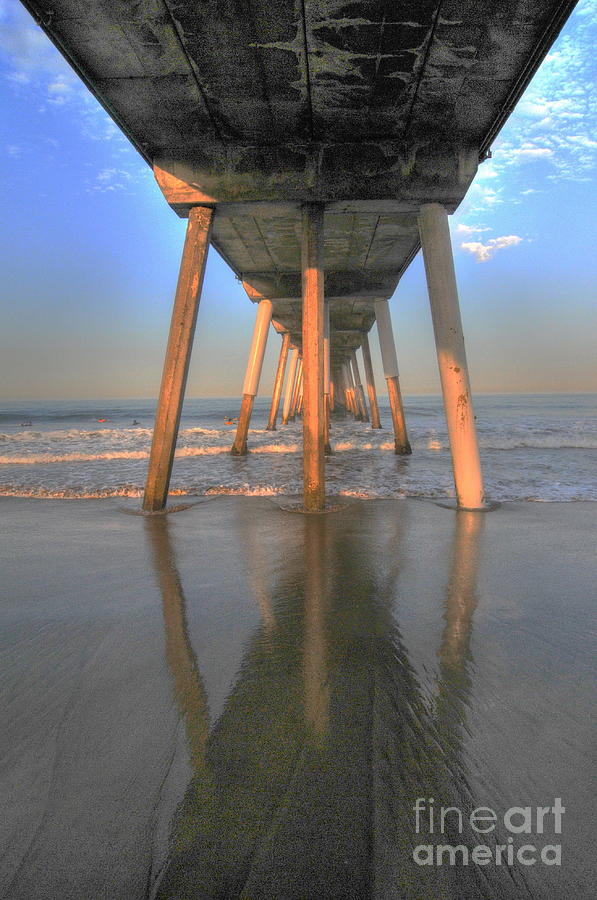 Under the Hermosa Pier Photograph by Richard Omura