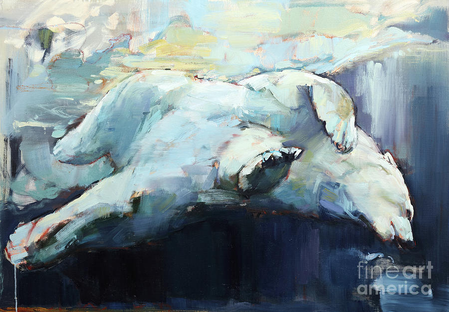 Polar Bear Painting - Under the Ice by Mark Adlington