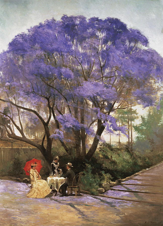 Nature Painting - Under The Jacaranda 1903 by Godfrey Rivers