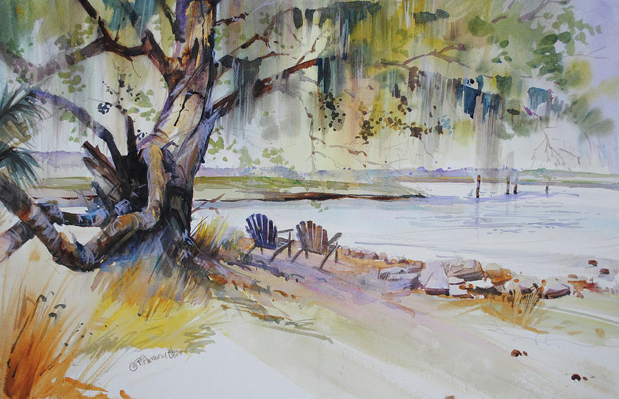 Under The Live Oak Painting by P Anthony Visco