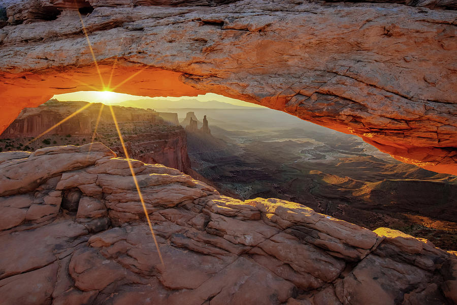 Nature Photograph - Under The Mesa Arch - Canyonlands NP Moab Utah Mountain Landscape by Gregory Ballos
