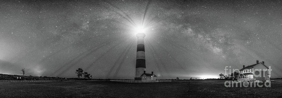 Under the Milky Way at Bodie Island Light  Photograph by Robert Loe