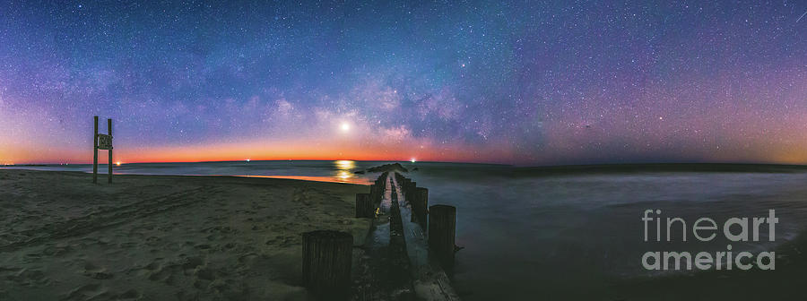 Under the Milky Way at Morris Island Photograph by Robert Loe