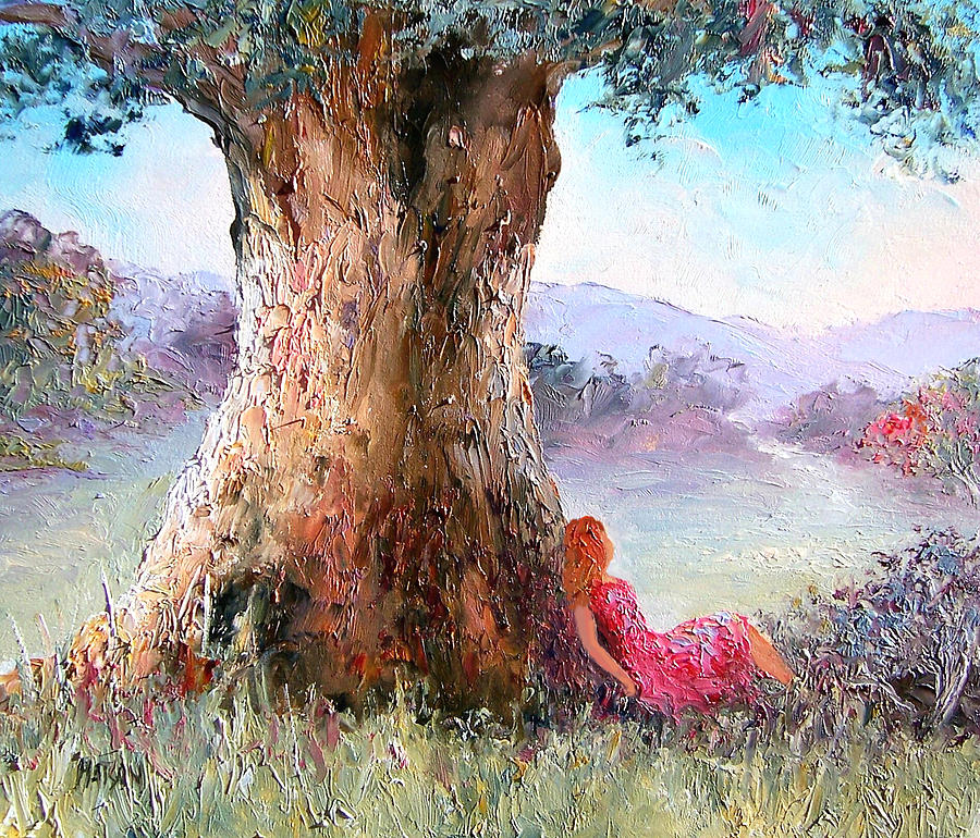 Under the Old Gum Tree Painting by Jan Matson