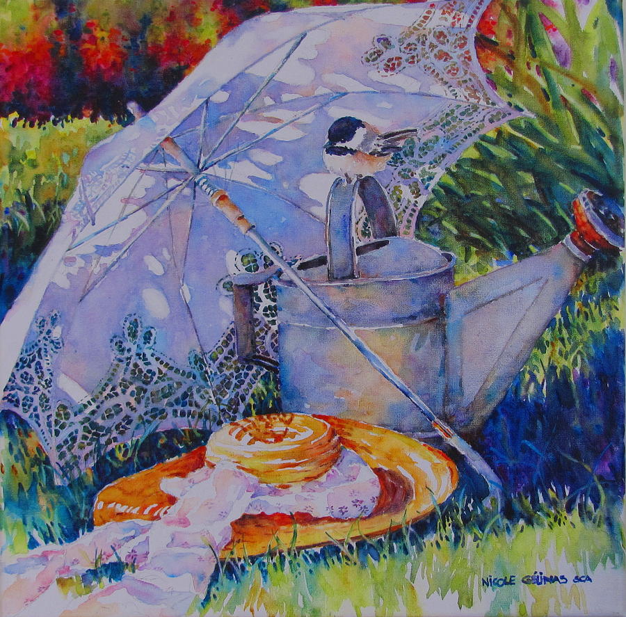 Under The Parasol Painting by Nicole Gelinas