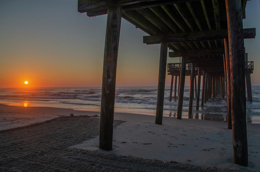 Under the Pier - Avalon New Jersey Sunrise Photograph by Bill Cannon