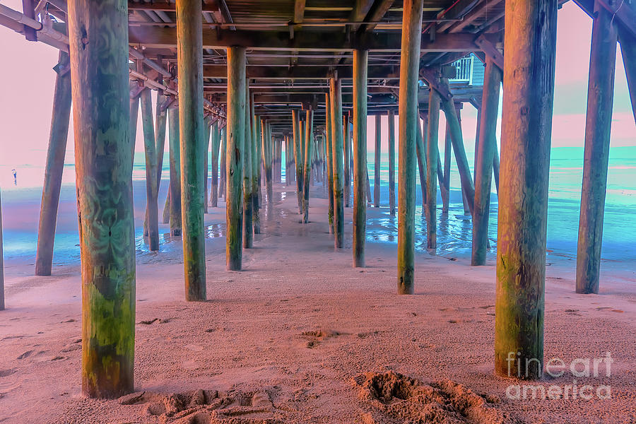 Paradise Photograph - Under the Old Orchard beach pier by Claudia M Photography