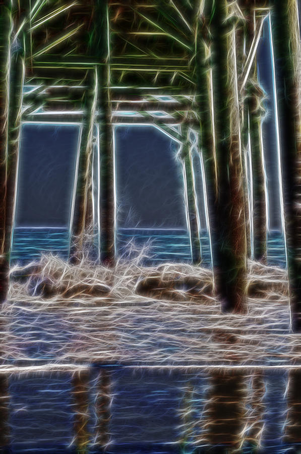 under the pier Electric Digital Art by Flees Photos