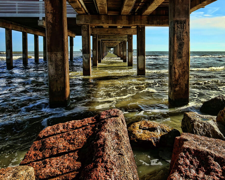 Under The Pier Photograph by Judy Vincent