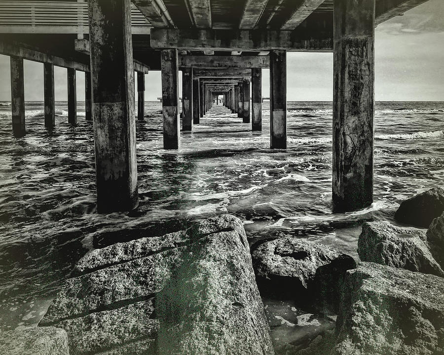 Under The Pier Vintage Photograph by Judy Vincent