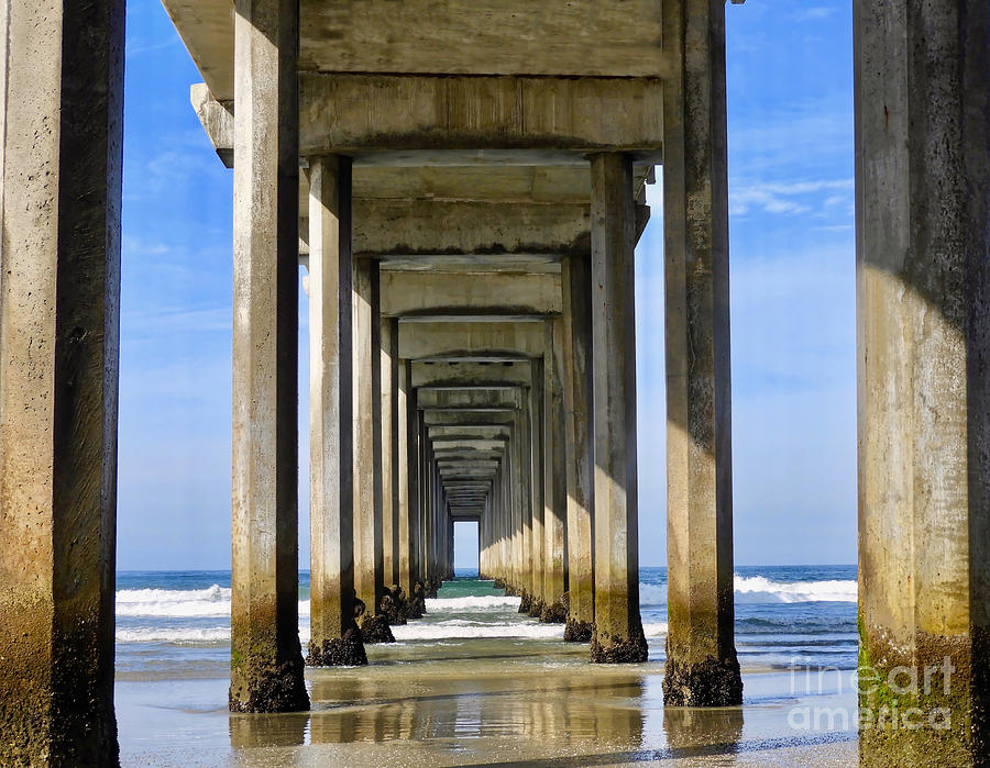 Under the Scripps Pier Horizontal Photograph by Beth Myer Photography