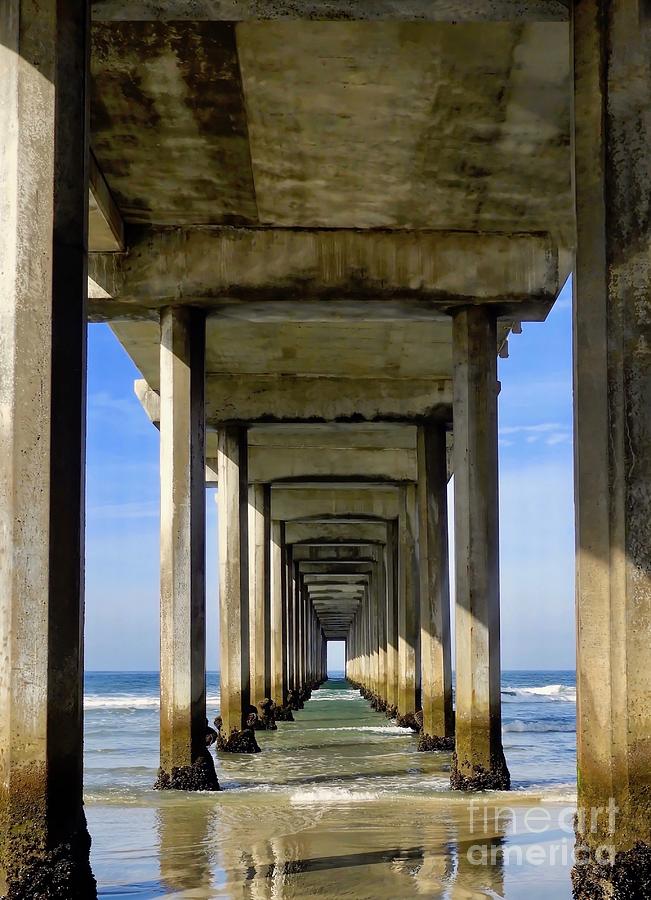 Under the Scripps Pier Vertical Photograph by Beth Myer Photography