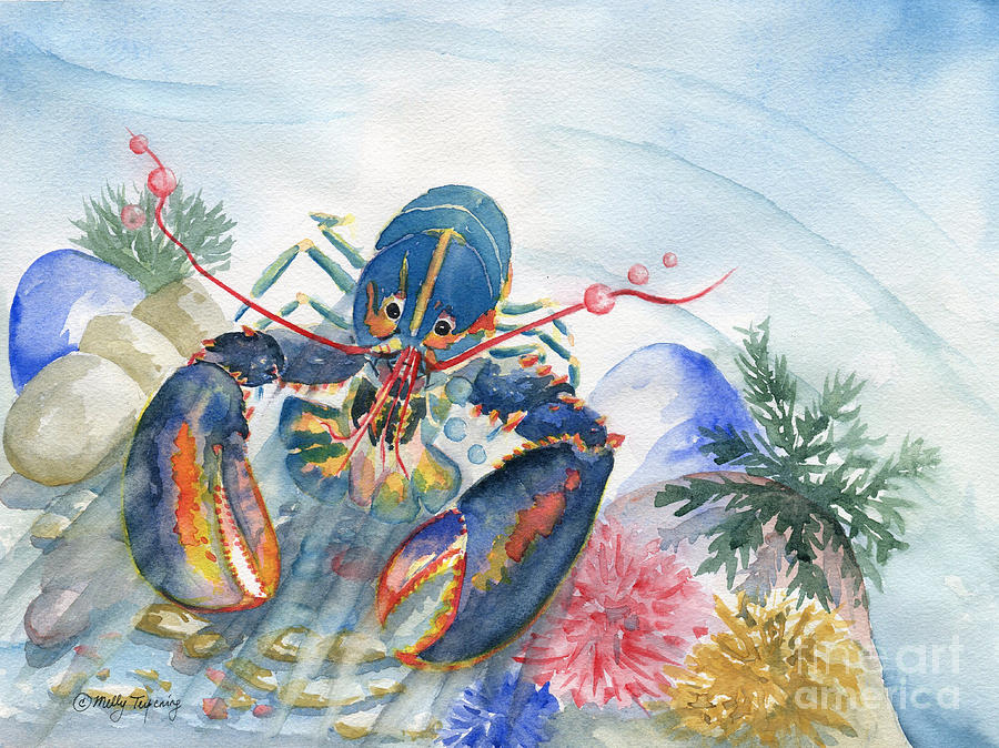 Under The Sea 2 - Lobster Painting by Melly Terpening