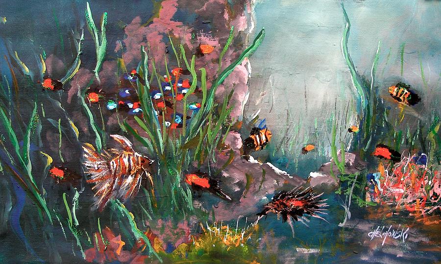 Under the sea colors Painting by Miroslaw  Chelchowski