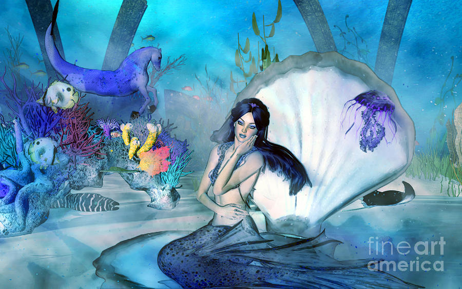 Mermaid Painting - Under The Sea Daydreams by Two Hivelys