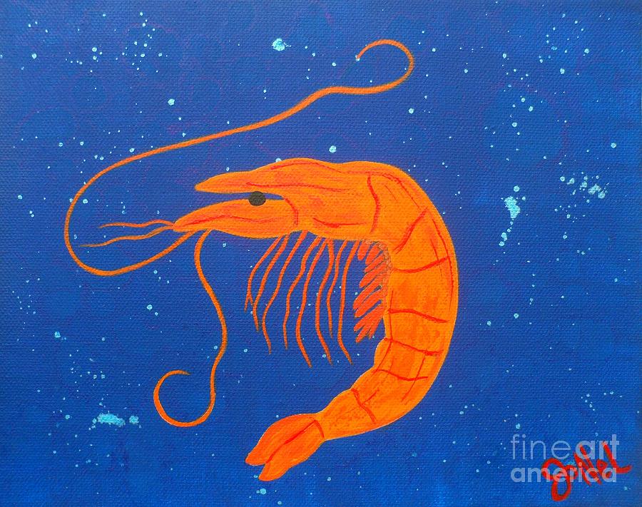 New Orleans Painting - Under The Sea Shrimp by JoNeL Art