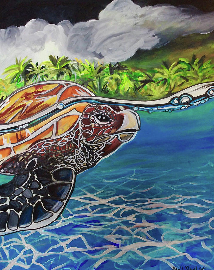 Under the Sea Turtle Painting by Lori Teich - Pixels