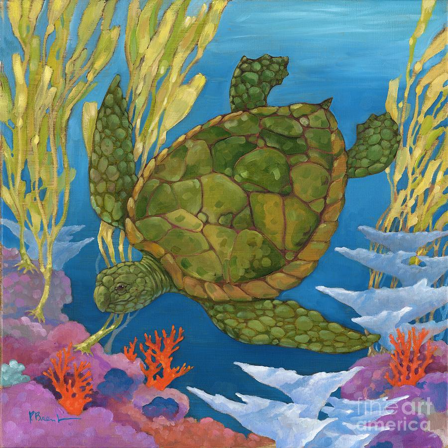 Under the Sea - Turtle Painting by Paul Brent - Fine Art America