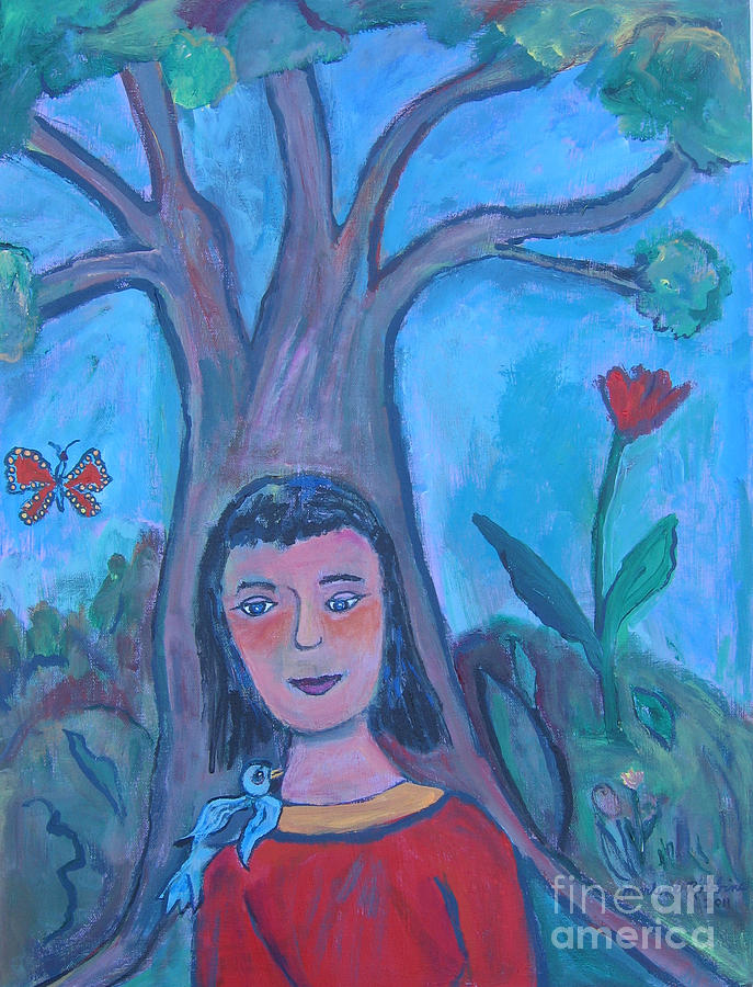 Butterfly Painting - Under the Tree by Marlene Robbins