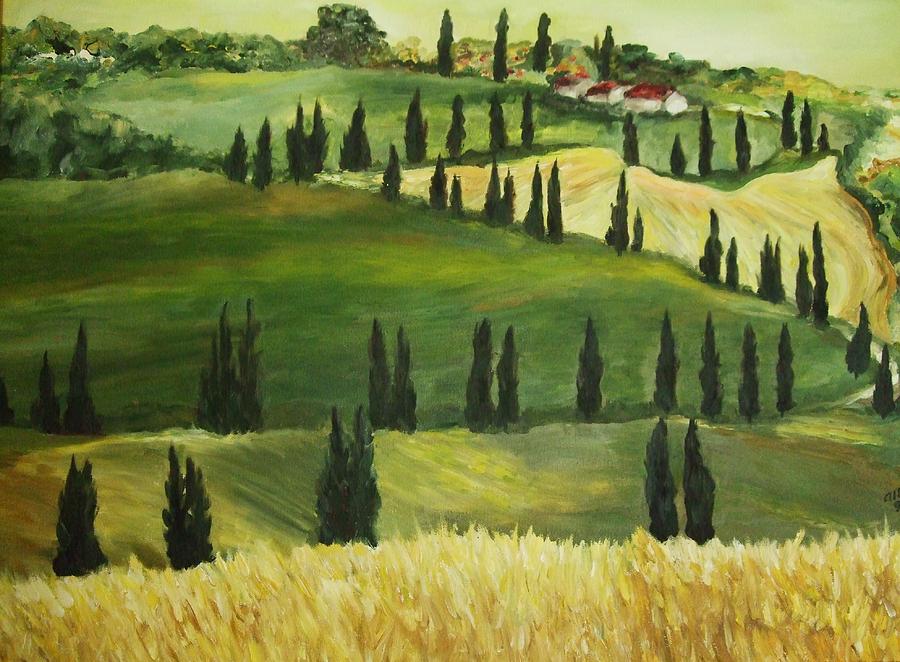 Nature Painting - Under the Tuscan Sun by Albine Vermot-Gaud