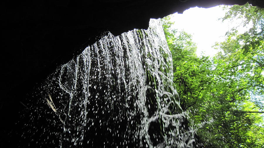 Under the Waterfall Photograph by Donna Cavender