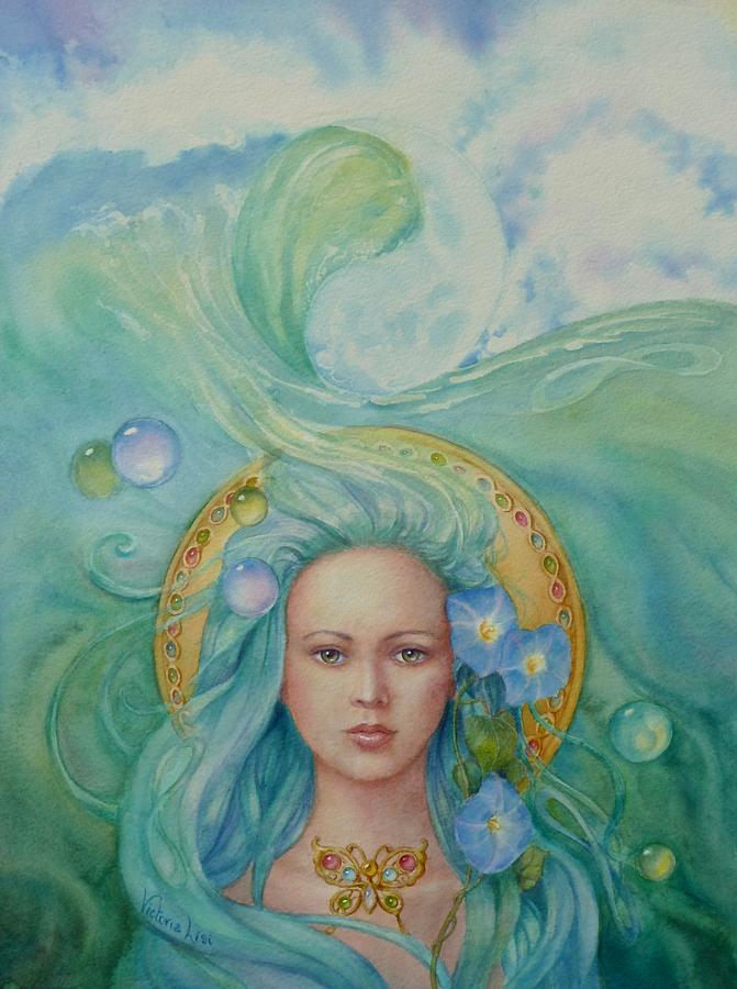 Fantasy Painting - Under the Waves by Victoria Lisi