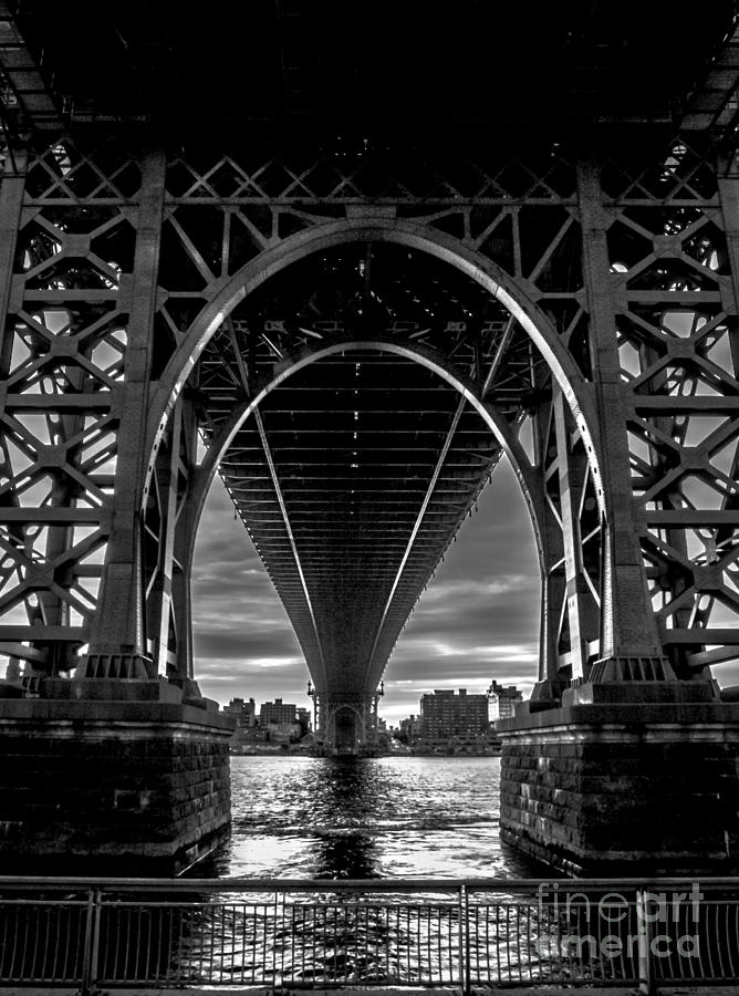 Under the Williamsburg Bridge - BW Photograph by James Aiken