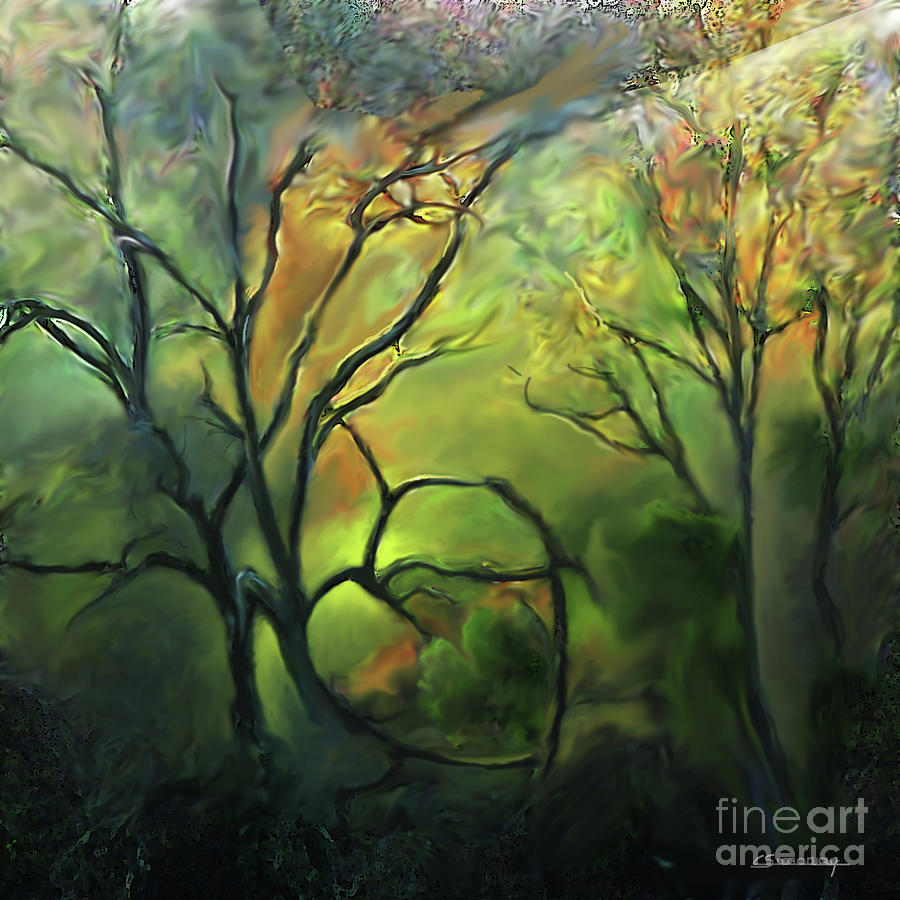 Tree Painting - Under wood in autumn by Christian Simonian