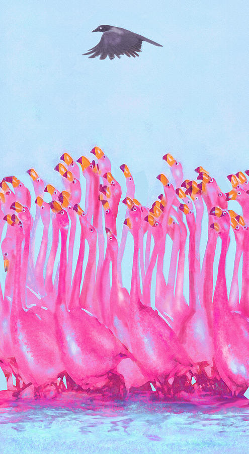 Flamingo Digital Art - Underdressed by Jane Schnetlage