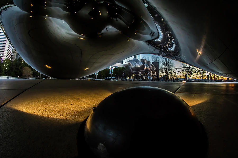 Underneath Chicagos cloud gate at dawn  Photograph by Sven Brogren