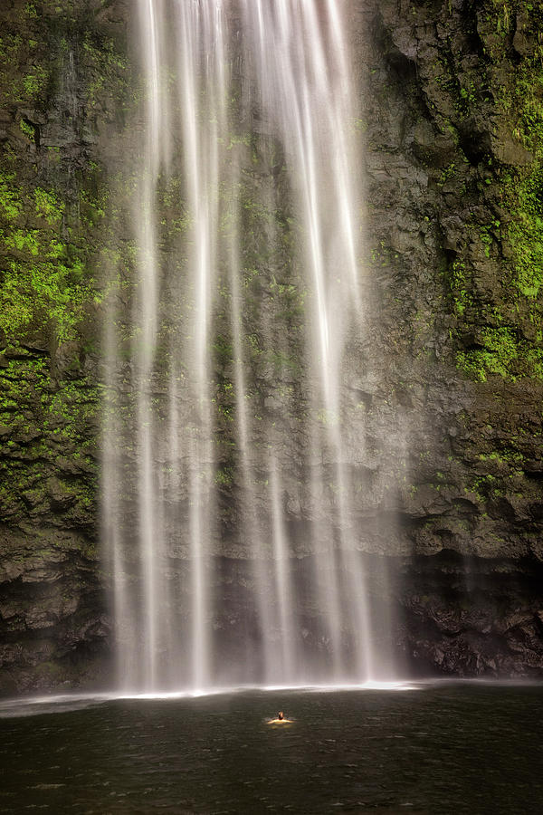 Waterfall Photograph - Underneath it All  by Nicki Frates