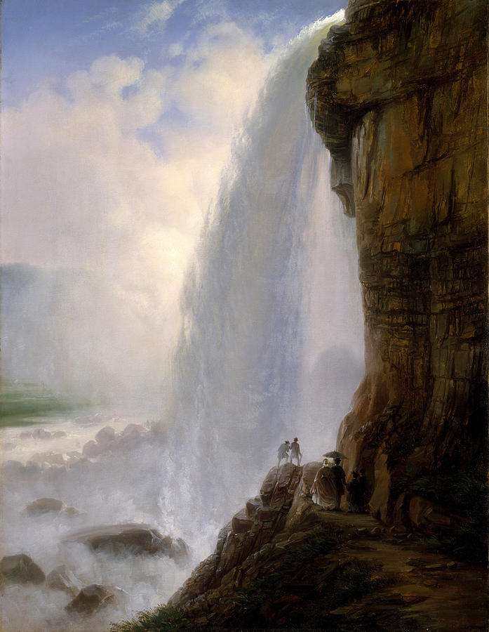 Underneath Niagara Falls Painting by Ferdinand Richardt
