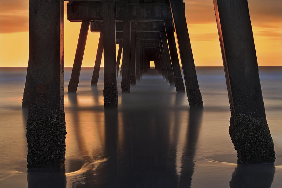 Underneath the Pier - Jacksonville Beach - Florida - Sunrise Photograph by Jason Politte