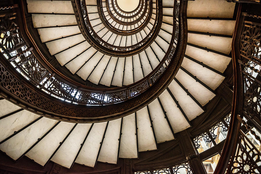 Underneath the Rookery Staircase Photograph by Anthony Doudt